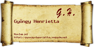 Gyöngy Henrietta névjegykártya
