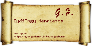 Gyöngy Henrietta névjegykártya