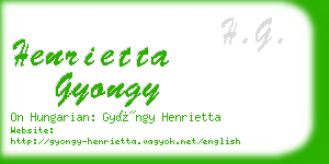 henrietta gyongy business card